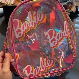 Barbie Iridescent mini Backpack with Pink Hearts